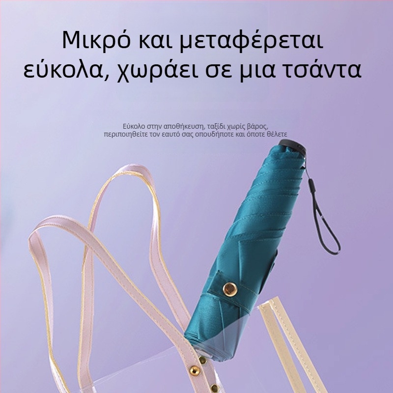 Ultra-ελαφριά ομπρέλα τρίτμηνη με ύφασμα 190T, 6 ράβδοι από ίνες, αλουμινένιος σωλήνας, πλαστικό χειρολαβή, χειροκίνητο άνοιγμα/κλείσιμο, δυνατότητα λογότυπου