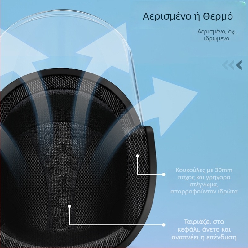 JDTK ABS Κράνος για Ηλεκτρικό Όχημα GB811-2022B – Κράνος Μισού Τύπου, Για Ενήλικες, Όλες τις Εποχές, Αδιάβροχο