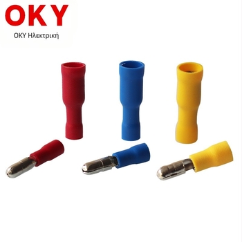 Τερματικά FRD2-156: Ψυχρής πίεσης DIN τερματικό, επαφές από χαλκό, PVC μόνωση, 1 πυρήνας