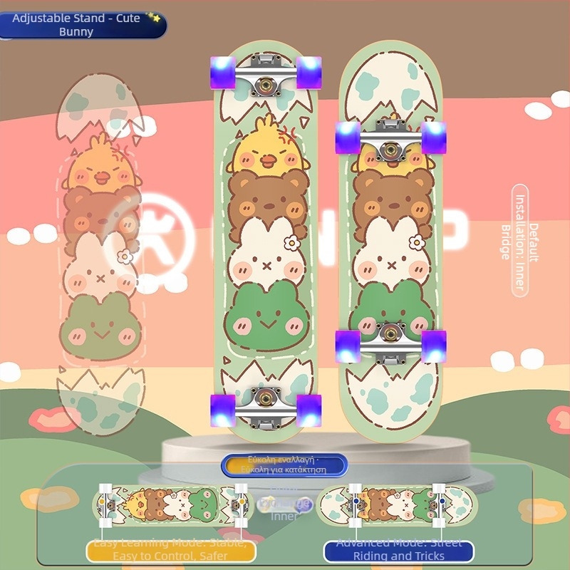 Σκέιτμπορντ SWAY, επταστρωμένος σφένδαμος, σανίδα με διπλό ροκέρ, γενική χρήση