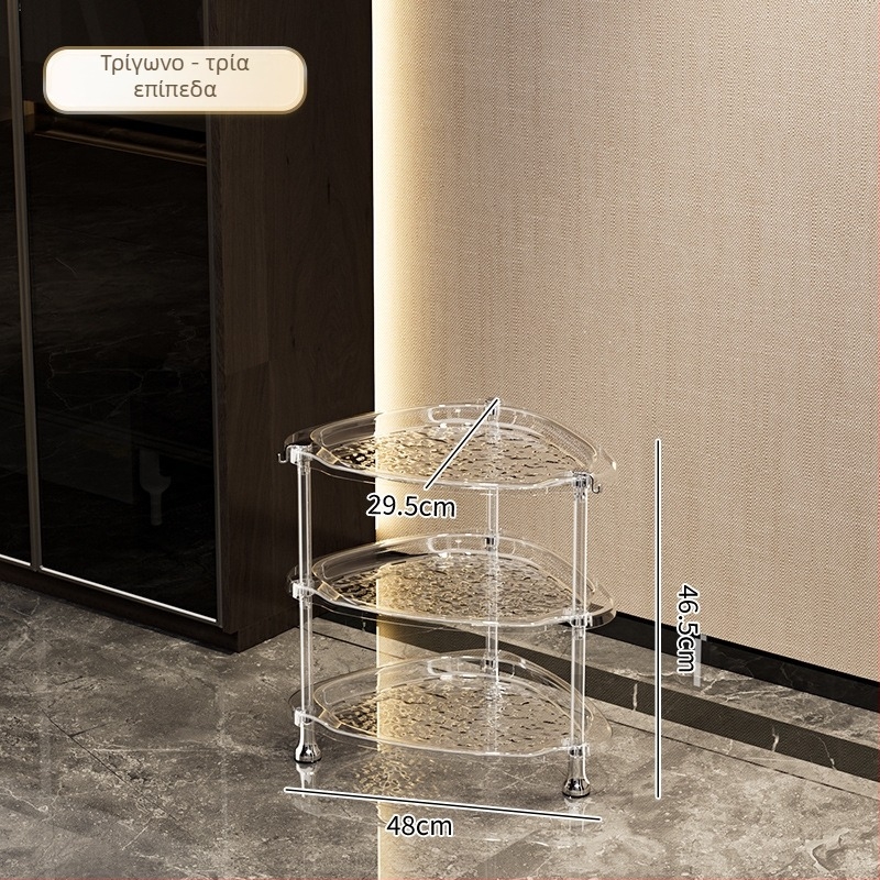 Ράφι αποθήκευσης γωνίας για μπάνιο και σαλόνι, πλαστικό, πολλαπλών επιπέδων, ελαφρύς πολυτελής στυλ, πολυλειτουργικό, μοντέλα SW8523, SW8524, SW8525, SW8523A, SW8524A, SW8323, SW8324