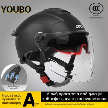 ABS κράνος μισού τύπου για ηλεκτρικά οχήματα – 3C πιστοποιημένο, κατάλληλο για ενήλικες, μετακινήσεις