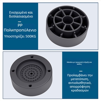 Πάτος ποδιού πλυντηρίου και ψυγείου – αντιολισθητικός, ρυθμιζόμενος, χωρίς εγκατάσταση; υλικό πλαστικό