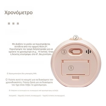 Οπτικός χρονομετρητής για παιδιά με αντίστροφη μέτρηση και συναγερμό — τετράγωνη κατασκευή από ABS, μηχανισμός Quartz, αναλογικό + ψηφιακή οθόνη, χρονογράφος