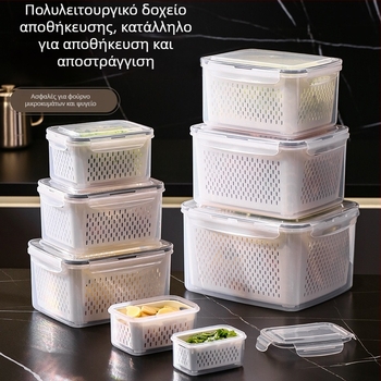 Φορητό ορθογώνιο πλαστικό δοχείο αποθήκευσης με καπάκι, κατάλληλο για φούρνο μικροκυμάτων, χωρητικότητας 0,3–5 L