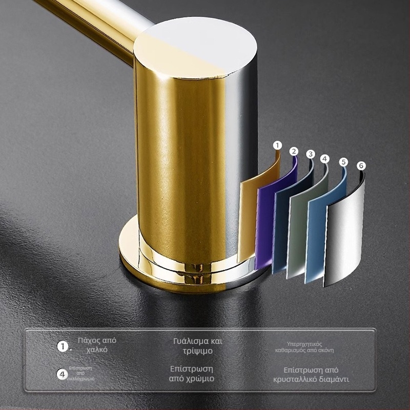 Ράγα πετσετών, υλικό χαλκός, χρωμιωμένη επιφάνεια, αντέχει έως 5 kg, κατηγορία: ράγα πετσετών, λειτουργία: κρέμασμα πετσετών