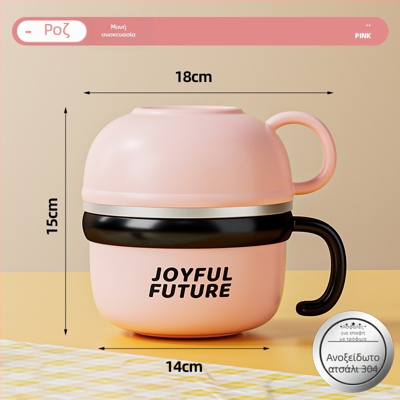 Μονωμένο κουτί γεύματος από ανοξείδωτο ατσάλι 304, με καπάκι, διπλό στρώμα, χωρητικότητας 1–2 L, διαθέσιμη εκτύπωση λογότυπου