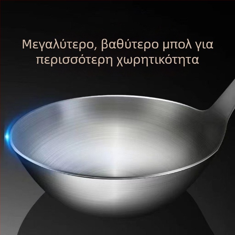 Σετ μαγειρικών εργαλείων από ανοξείδωτο ατσάλι με ξύλινο χερούλι: κουτάλι σούπας, κουτάλι με τρύπες, σπάτουλα τηγανίσματος; ανθεκτικό σε υψηλές θερμοκρασίες, προστασία από εγκαύματα
