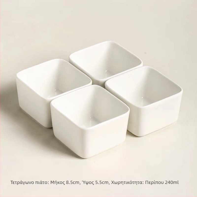 Πορσελάνινο τετράγωνο μπολ ατμοποίησης, ασφαλές για φούρνο μικροκυμάτων, με δυνατότητα εκτύπωσης λογοτύπου