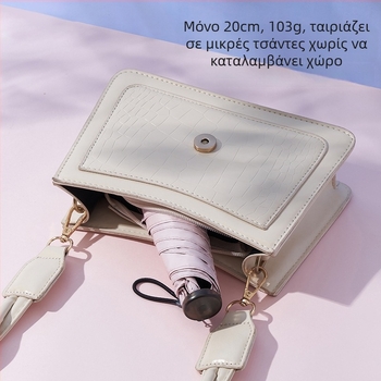 Ομπρέλα σε σχήμα μολυβιού, υπερ-ελαφριά κατασκευή, ύφασμα βινύλιο 190T, άξονας από αλουμίνιο, λαβή από πλαστικό, χειροκίνητο άνοιγμα/κλείσιμο, UPF > 50