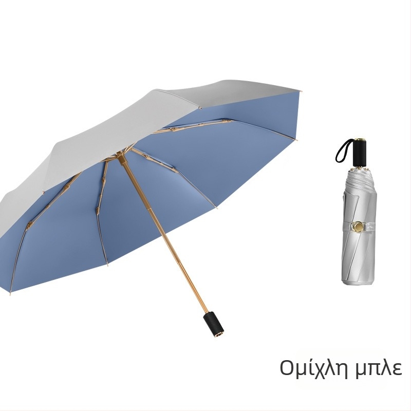Ομπρέλα ήλίου με τρία τμήματα και διπλό στρώμα, ύφασμα 210T, 8 σκελετοί, αλουμινένιος σωλήνας, χειροκίνητο άνοιγμα/κλείσιμο, UPF50+