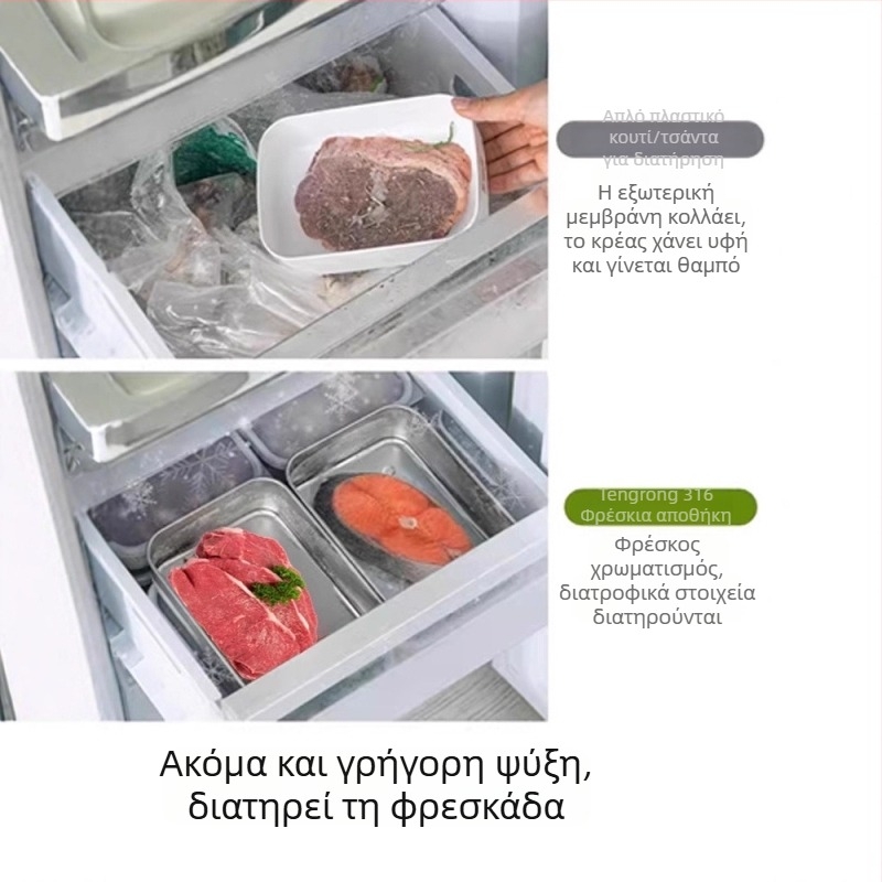 Κουτί φρεσκάδας από ανοξείδωτο χάλυβα 316, ποιότητα τροφίμων, με καπάκι, αεροστεγές