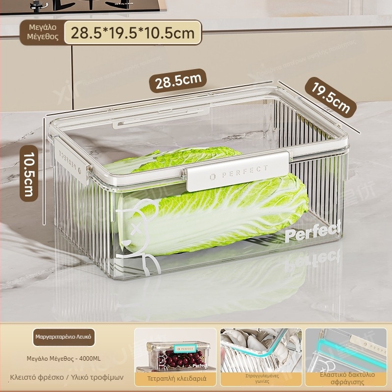 Πλαστικό δοχείο αποθήκευσης ψυγείου, Xingyou, Nordic στυλ, Crisper, φιλικό προς τα τρόφιμα, διαφανές, αεροστεγές