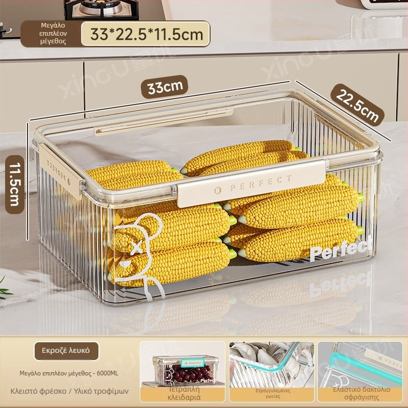 Πλαστικό δοχείο αποθήκευσης ψυγείου, Xingyou, Nordic στυλ, Crisper, φιλικό προς τα τρόφιμα, διαφανές, αεροστεγές