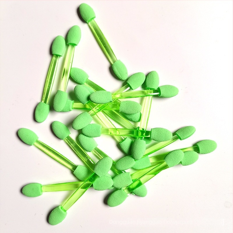 HEYI HY108 Μονοχρησιμοποιούμενη διπλής κεφαλής βούρτσα ματιών με σφουγγάρι, κοντή πλαστική λαβή, ρυθμιζόμενος μήκος τρίχας