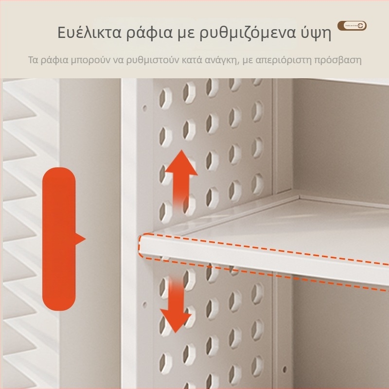 Βιβλιοθήκη γραφείου με στρώσεις και ρυθμιζόμενους διαχωριστές, πίνακας οπών για οργάνωση γραφείου, μοντέλο 0010