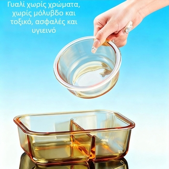 Κουτί μεσημεριανού από γυαλί μποροσίλυκ, κατάλληλο για φούρνο μικροκυμάτων, αεροστεγές, μονωμένο, με καπάκι