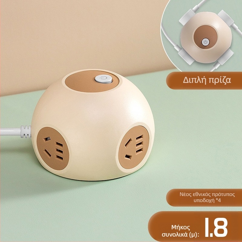 Grain Cow USB σφαιρική πολύπριζα γραφείου — CCC πιστοποιημένο, επιτραπέζια εγκατάσταση