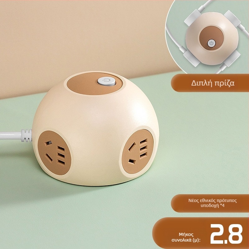 Grain Cow USB σφαιρική πολύπριζα γραφείου — CCC πιστοποιημένο, επιτραπέζια εγκατάσταση