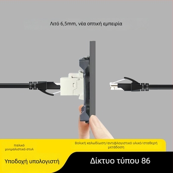 Πίνακας δικτυακών θυρών τύπου 86 Cat6 με διπλές θύρες — τοποθετημένος στον τοίχο, πρότυπο: Νέο εθνικό πρότυπο; μάρκα: Jabra