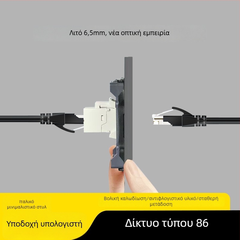 Πίνακας δικτυακών θυρών τύπου 86 Cat6 με διπλές θύρες — τοποθετημένος στον τοίχο, πρότυπο: Νέο εθνικό πρότυπο; μάρκα: Jabra