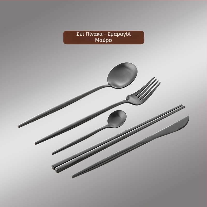 Thread Rabbit Σετ μαχαιροπίρουνου από 304 ανοξείδωτο ατσάλι — φινίρισμα καθρέφτη, μονόχρωμο σχέδιο, σύγχρονο μινιμαλιστικό στυλ