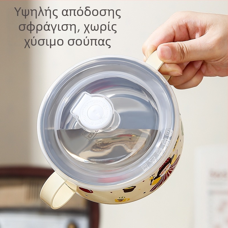 Παιδικό μπολ σούπας από ανοξείδωτο ατσάλι 316 με καπάκι, διπλό στρώμα, με διπλά αυτιά, όχι κατάλληλο για φούρνο μικροκυμάτων