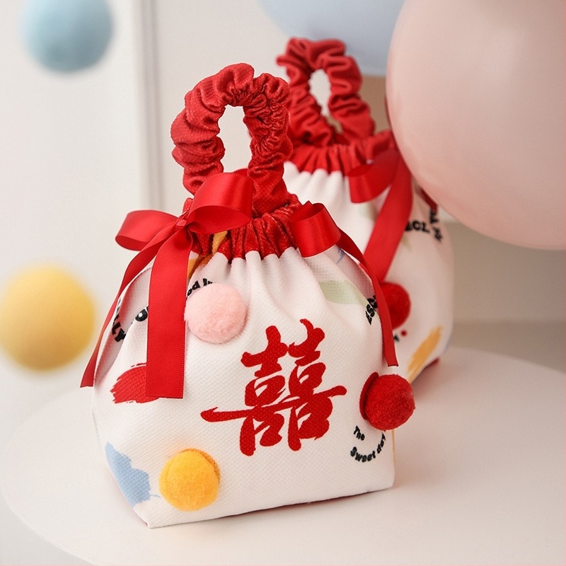 Kimhome Τσάντα γλυκίσματος γάμου, ύφασμα, καρτούν στυλ, κουτί δώρου