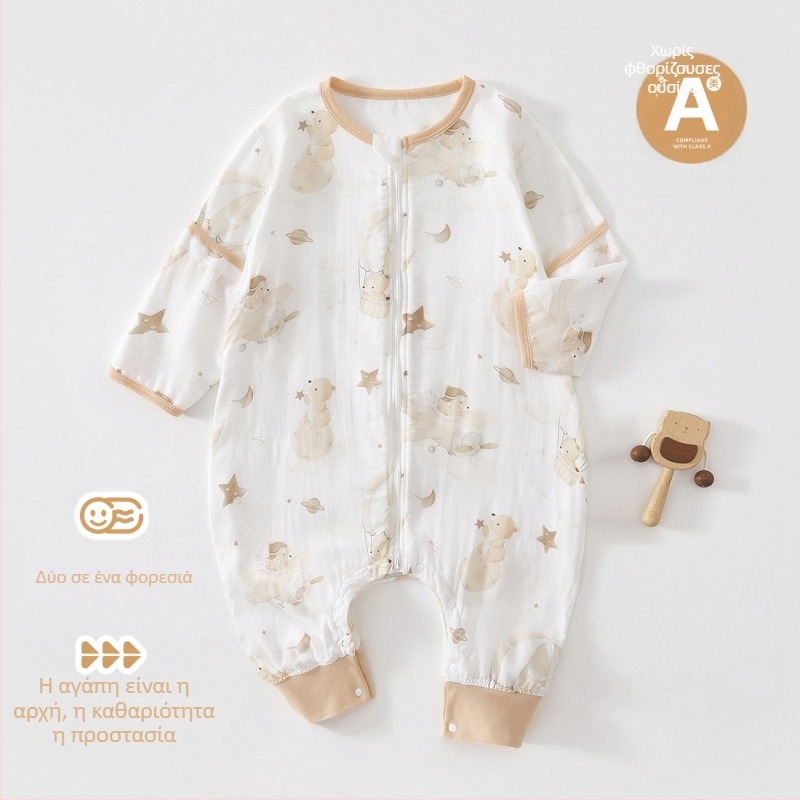 Σάκος ύπνου για παιδιά – ύφασμα από ίνες μπαμπού, συνθετικό γέμισμα, αποσπώμενα μανίκια, κατάλληλος για καλοκαίρι, άνοιξη και φθινόπωρο, μοτίβο καρτούν