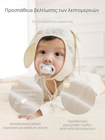 Βρεφική Μπλούζα από 100% βαμβάκι με στρογγυλή λαιμόκοψη - ύφασμα με αμμοβολή, τετρά εποχές, χωρίς κουκούλα, κατάλληλη για νεογνά