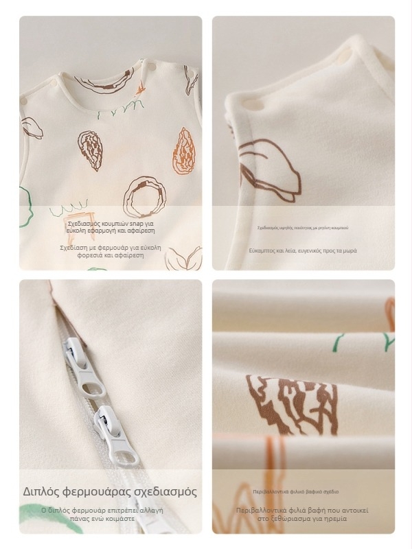 Βρεφικός υπνόσακος, στυλ γιλέκο, χειμώνας, εξωτερικό ύφασμα: 95%+ βαμβάκι, γέμισμα: πολυεσθέρας