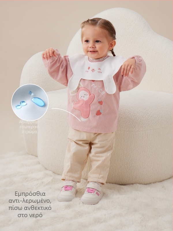 Παιδικό αδιάβροχο corduroy με ποδιά, Καρτούν μοτίβο, 100% πολυεστέρας, Ηλικίες 0–1 ετών, Φθινοπώρο 2025