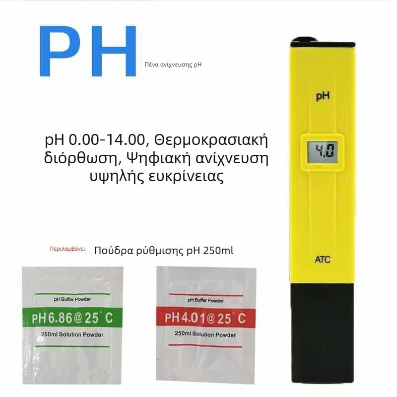 pH τεστ στυλό Ph-01, εύρος 0.00-14.00 pH, ακρίβεια ±0.1 pH, ανάλυση 0.1 pH, τροφοδοσία LR44×3 (1.5V)