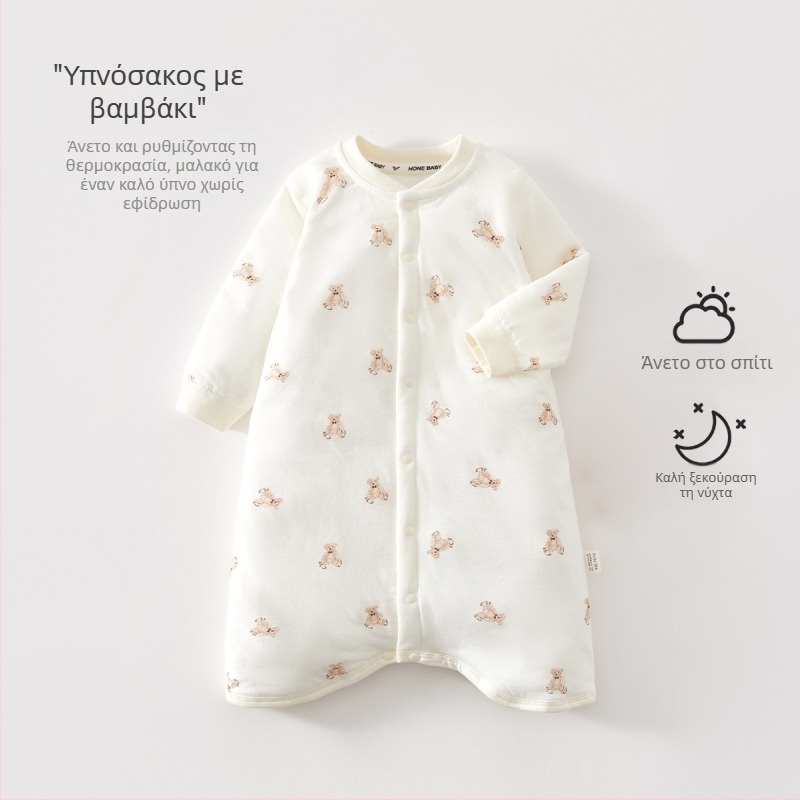 Υπνόσακος για βρέφη και νήπια με σταθερή θερμοκρασία, παχύ εξωτερικό ύφασμα από 100% βαμβάκι και επένδυση από βαμβά, γεμισμένο πολυεστέρα, σχέδιο καρτούν, κατάλληλο για χειμώνα-άνοιξη-φθινοπωρο, από νεογέννητα έως 3 ετών