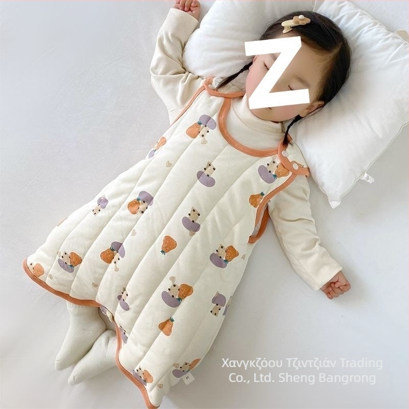 Μωρό χωρίς μανίκια υπνόσακος με ύφασμα quilt από 100% βαμβάκι, γέμισμα κασμίρι, επένδυση από βαμβάκι, στυλ καρτούν