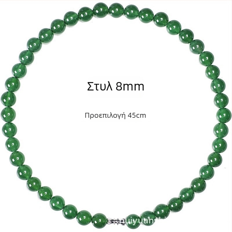 Κολιέ από αχάτη με στρογγυλές χάντρες, φυσικό υλικό, γυαλισμένο, γεωμετρικός σχεδιασμός