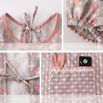 Γυναικεία ποδιά από καμβά με μακριά μανίκια, ανθεκτική στις λεκέδες, κουζίνας, επαγγελματική χρήση