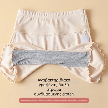 Κοριτσίστικα βαμβακερά ασφαλή σορτσάκια για κορίτσια, υψηλή μέση, προστασία από διαφάνεια, δύο σε ένα εσώρουχο για καλοκαίρι, 80% βαμβάκι, άνοιξη 2025
