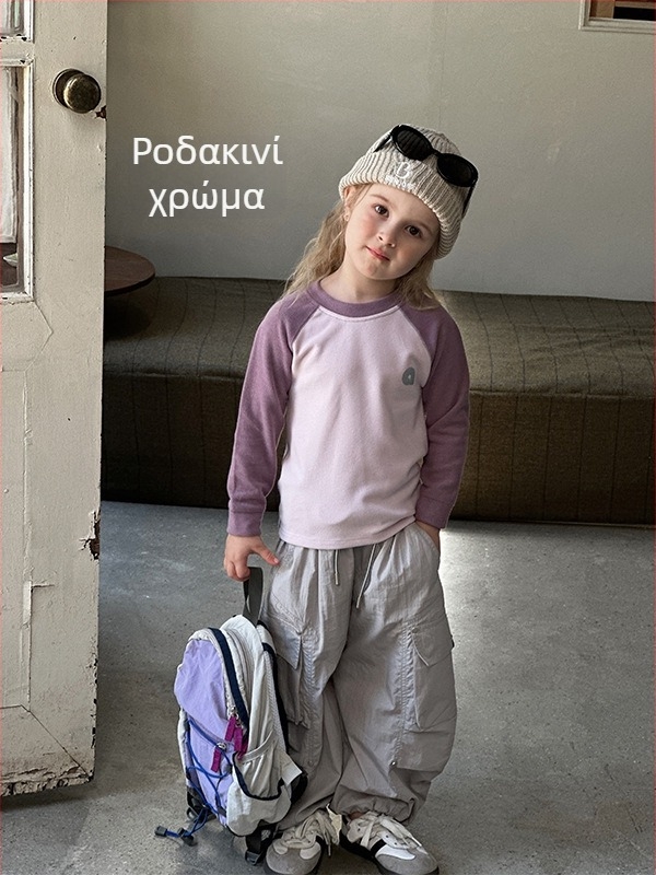 Παιδικό τοπ από Lyocell, βελουδένιο-μαλακό φινίρισμα, Unisex, στρογγυλή λαιμόκοψη, 3–8 ετών