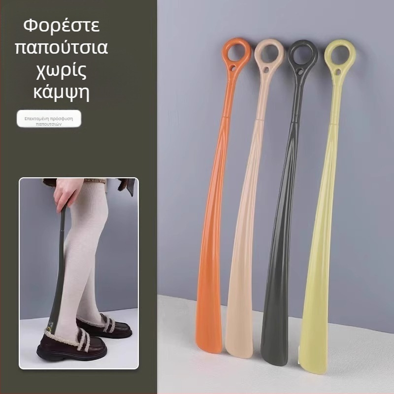 Οικιακή Unisex καλαμάκι για παπούτσια με μακριά λαβή, για δερμάτινα παπούτσια, χωρίς κάμψη