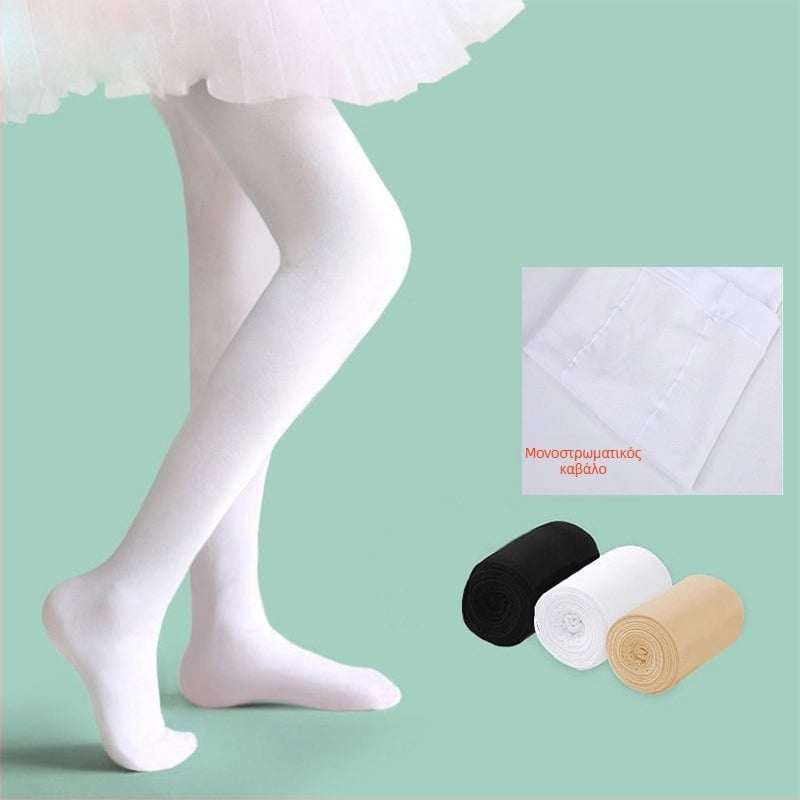 Παιδικά χορευτικά καλσόν με φλίς επένδυση, παχιά πολυεστέρας 90–95%, ζεστός σχηματισμός για ηλικίες 7–12