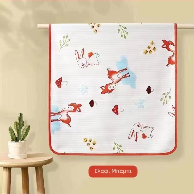 Νεογέννητο μαξιλαράκι στρώματος με διπλό ζακάρ από βαμβάκι και TPU αδιάβροο στρώμα, στυλ καρτούν, εξατομικευμένη επεξεργασία, διαθέσιμη ιδιωτική ετικέτα