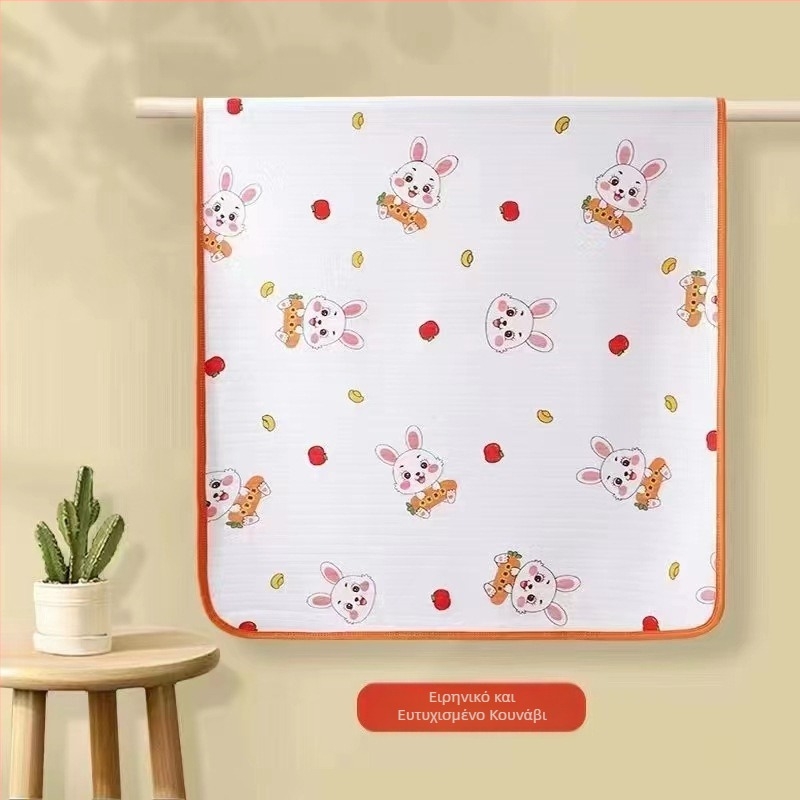 Νεογέννητο μαξιλαράκι στρώματος με διπλό ζακάρ από βαμβάκι και TPU αδιάβροο στρώμα, στυλ καρτούν, εξατομικευμένη επεξεργασία, διαθέσιμη ιδιωτική ετικέτα