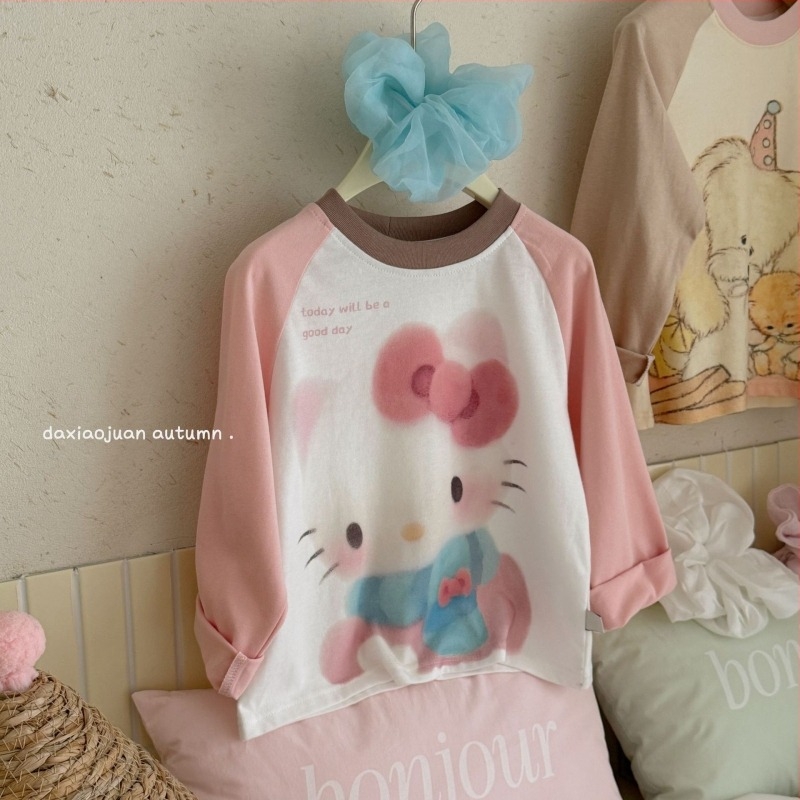 Παιδικό T-shirt με μακριά μανίκια ραγκλάν, 100% βαμβάκι, καρτούν σχέδιο, απομάκρυνση υγρασίας