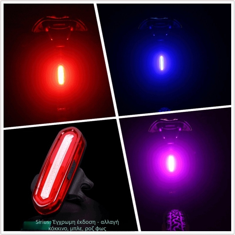 LED φανάρι πίσω ποδηλάτου – επαναφορτιζόμενο για νυχτερινή οδήγηση, φως με σήμανση για ορεινά ποδήλατα