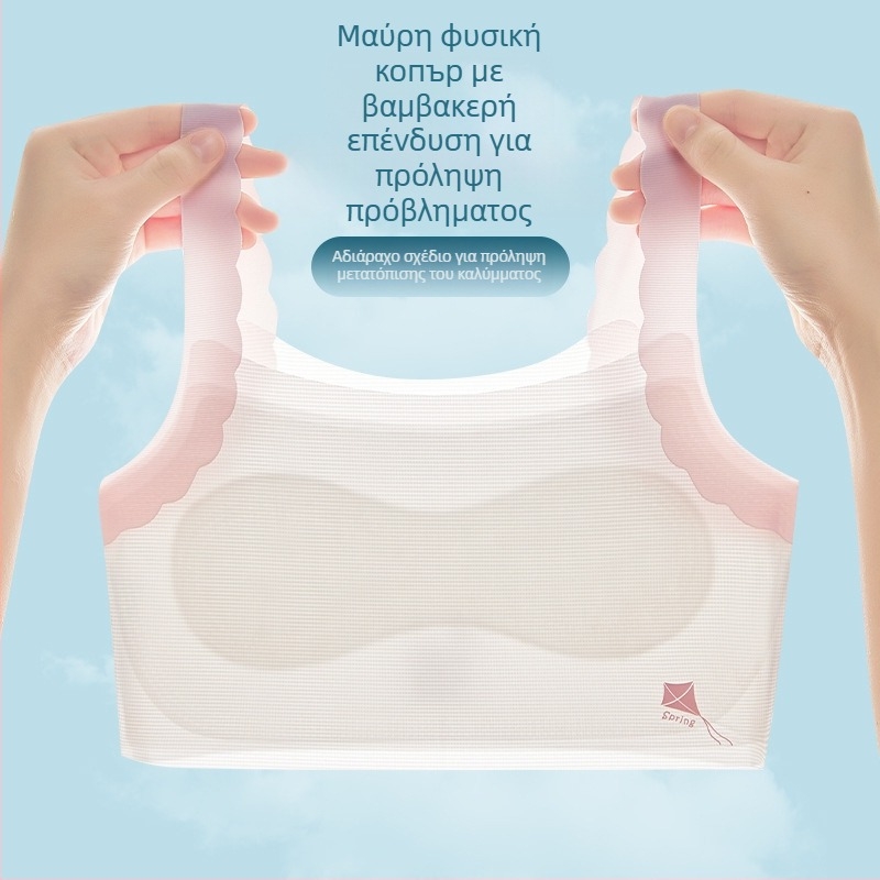 Han Yiting Αθλητικό σουτιέν για κορίτσια, 9–13 ετών, Νάιλον 70–80%, Κύπελλο πλήρους κάλυψης, χωρίς μπανέλες, Αναπνέον και άνετο