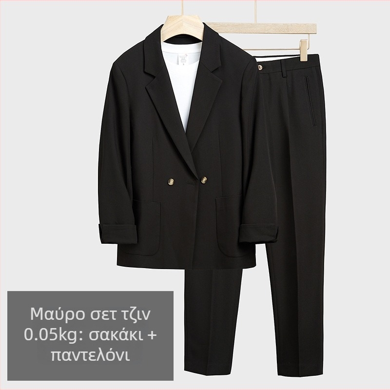 Ανδρικό σακάκι σε ιαπωνικό στυλ, casual κοστούμι, στενή γραμμή, με ένα κουμπί, μίξη βαμβακιού και ινών συνθετικών