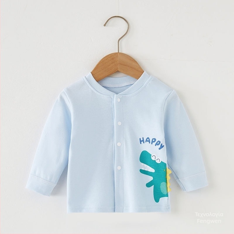Βρεφικός μακρυμάνικος τοπ από 100% βαμβάκι, unisex, οικιακή ενδυμασία για νεογέννητα, άνοιξη–φθινόπωρο.