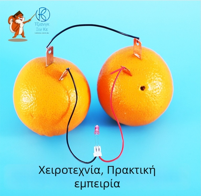 Σετ επιστημονικής εκπαίδευσης: ρολόι με μπαταρία φρούτων — μεταλλικός, ηλεκτρικός, πολυλειτουργικός, για παιδιά 4–6 ετών