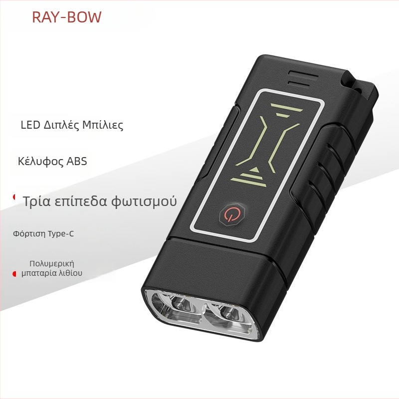 Φωτιστικό LED για κάμπινγκ και εργασία με φόρτιση Type-C, χειροκίνητη τροφοδοσία, 20W, ενσωματωμένη μπαταρία πολυμερούς, εμβέλεια άνω των 500 μ